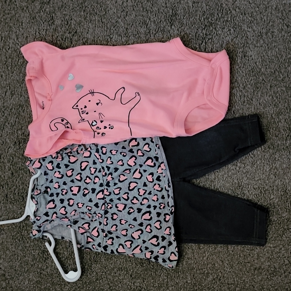 Baby Girls Carters 6 month 3 piece outfit
